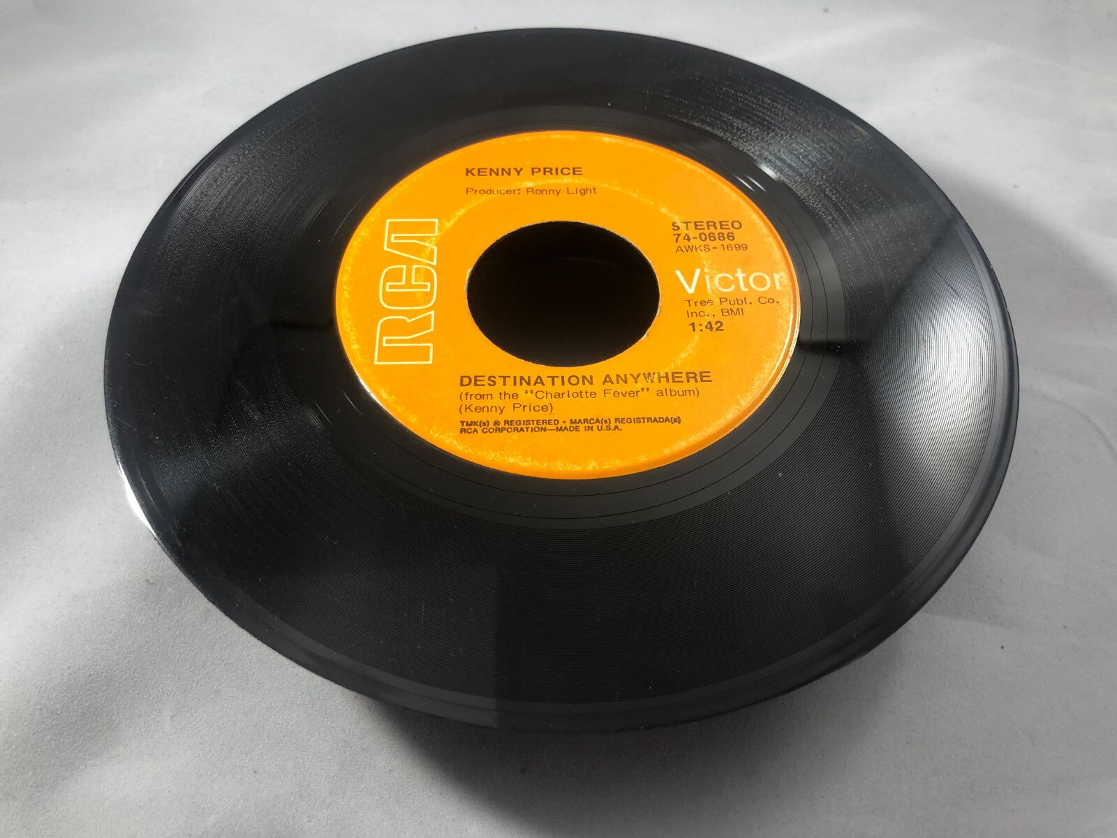 Country 45 Kenny Price - Destination Anywhere / You Almost Slipped My G+