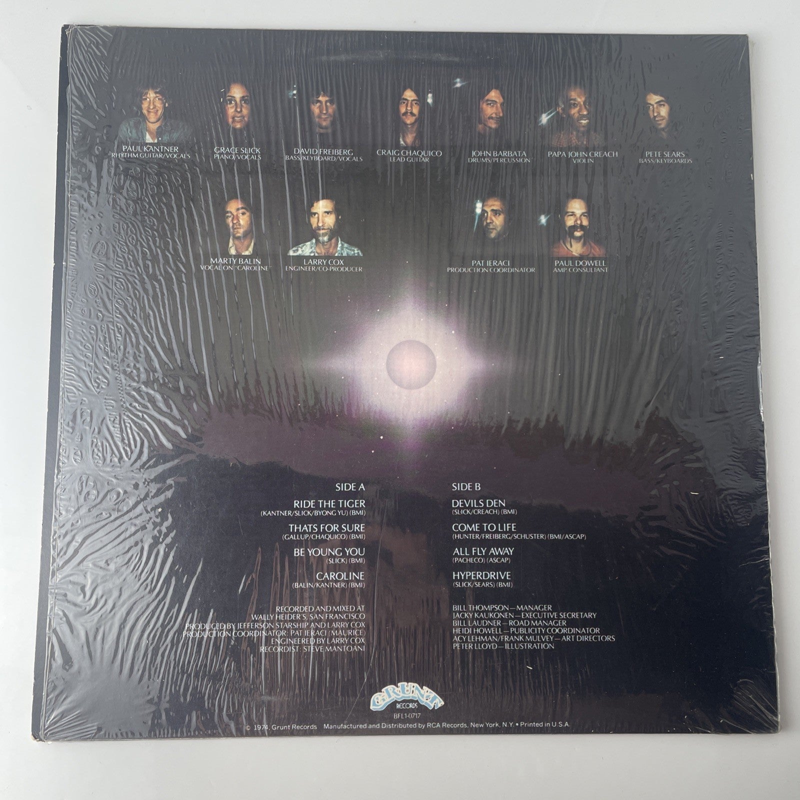 Jefferson Starship ‎Dragon Fly French Press Vinyl LP BFL1-0717 1974 VG+ In Shrin