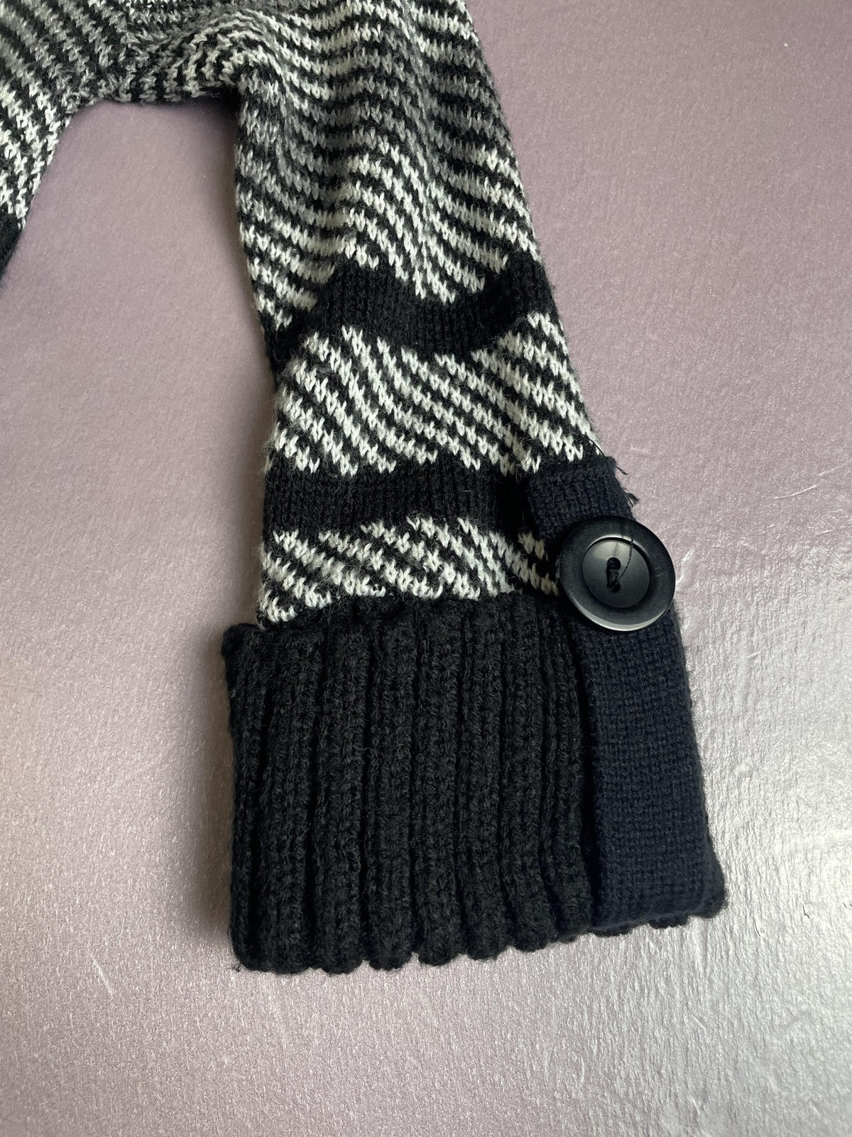 Say What Demanding Sweater Dress Womens Small Black White Cowl Neck Belted