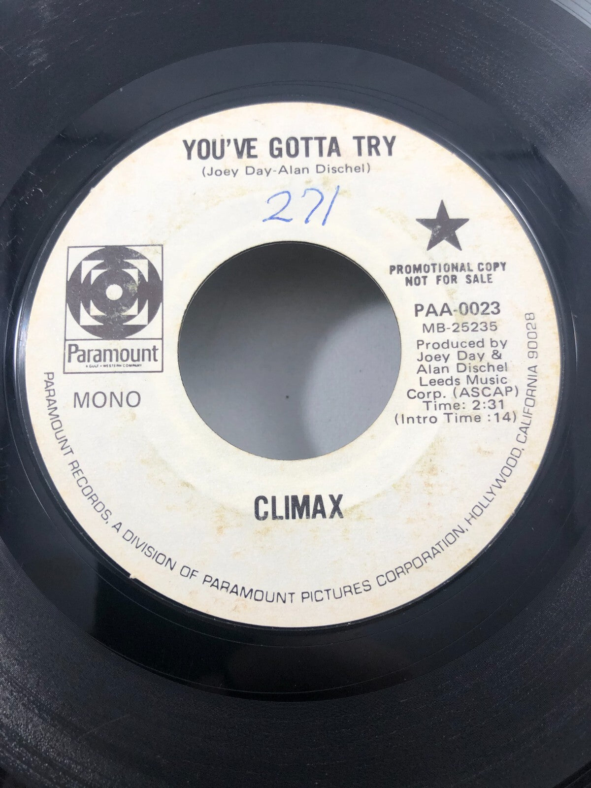 Climax Blues Band 45 RPM -You've Gotta Try / Friendship - Paramount VG See pics