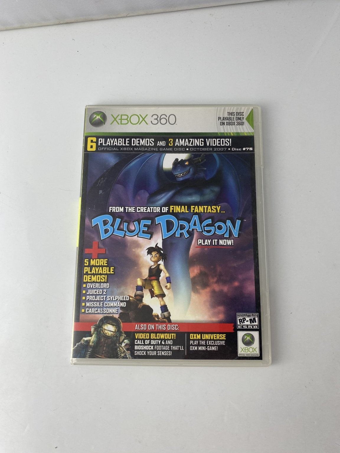 Official Xbox Magazine OXM #75 Disc Xbox 360 Video Game Demos Blue Dragon