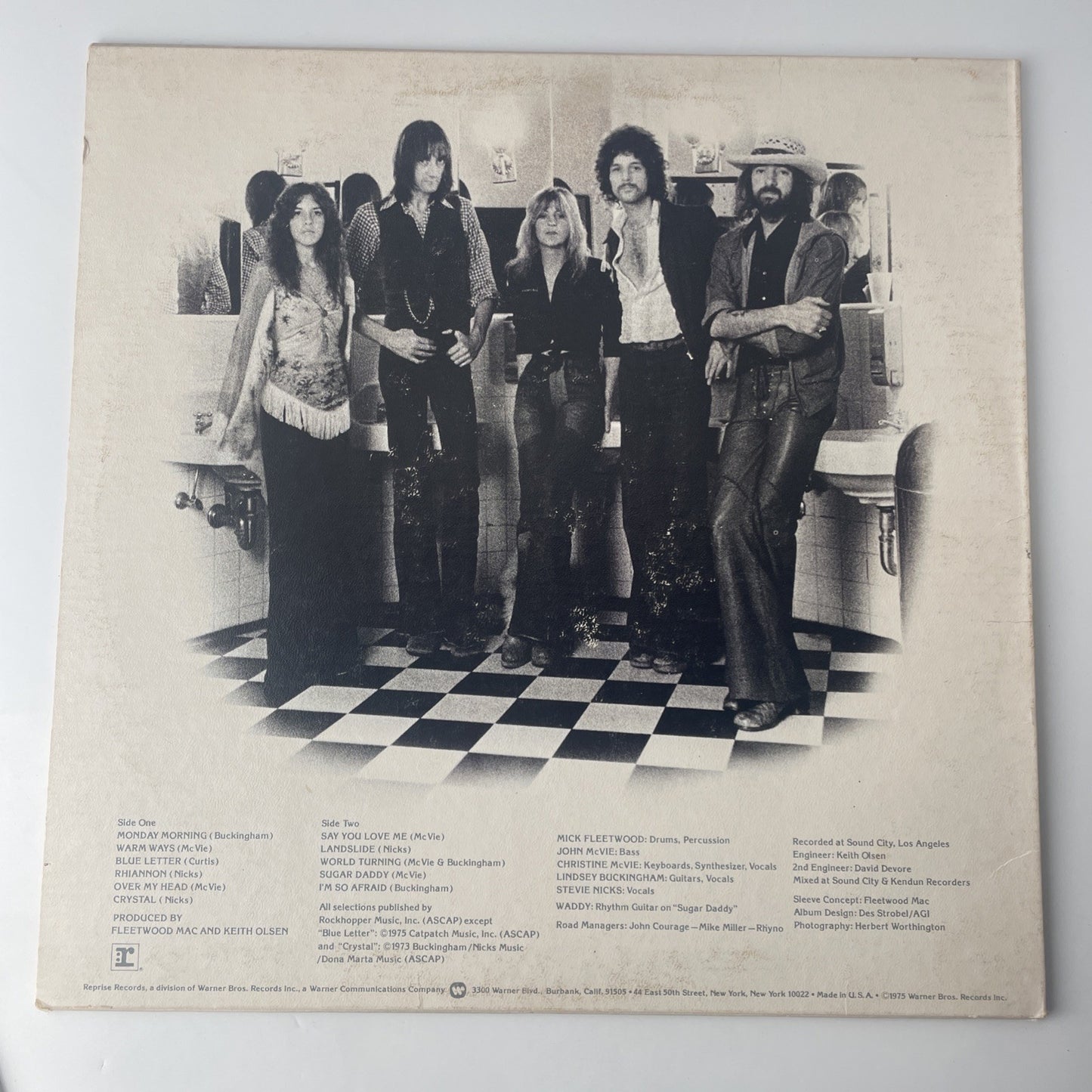 FLEETWOOD MAC SELF TITLED LP 1975  Reprise MS 2225 Textured Cover Lyric Sheet