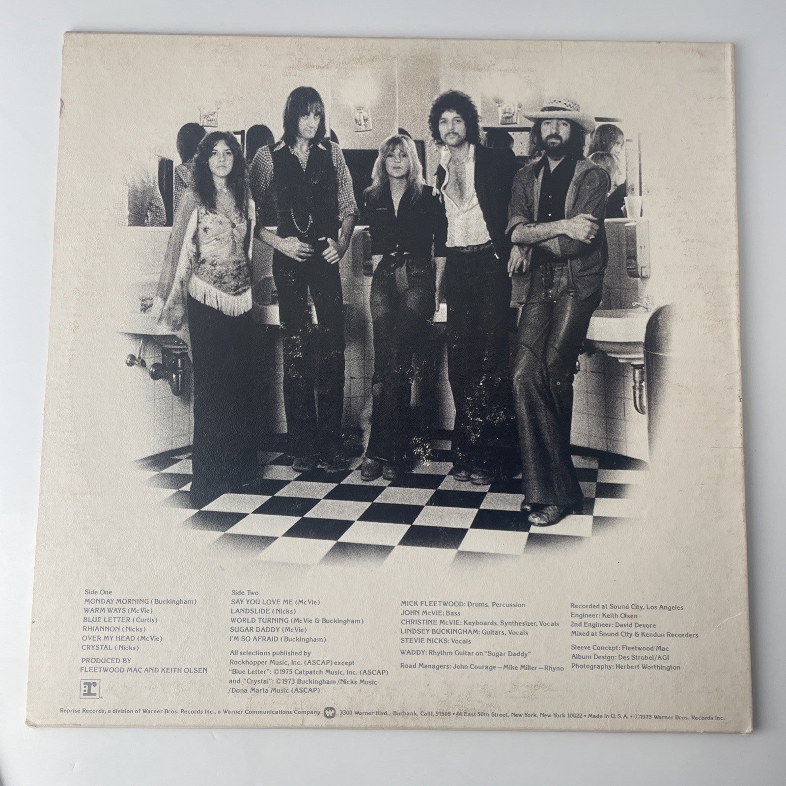 FLEETWOOD MAC SELF TITLED LP 1975  Reprise MS 2225 Textured Cover Lyric Sheet