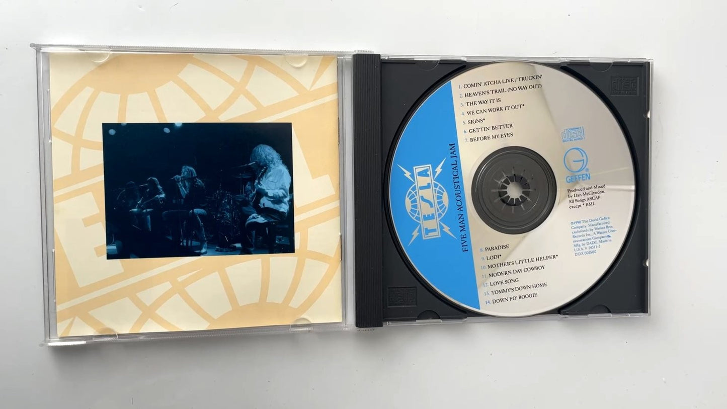 Tesla - Five Man Acoustical Jam CD 1990 Live Acoustic Rock Geffen