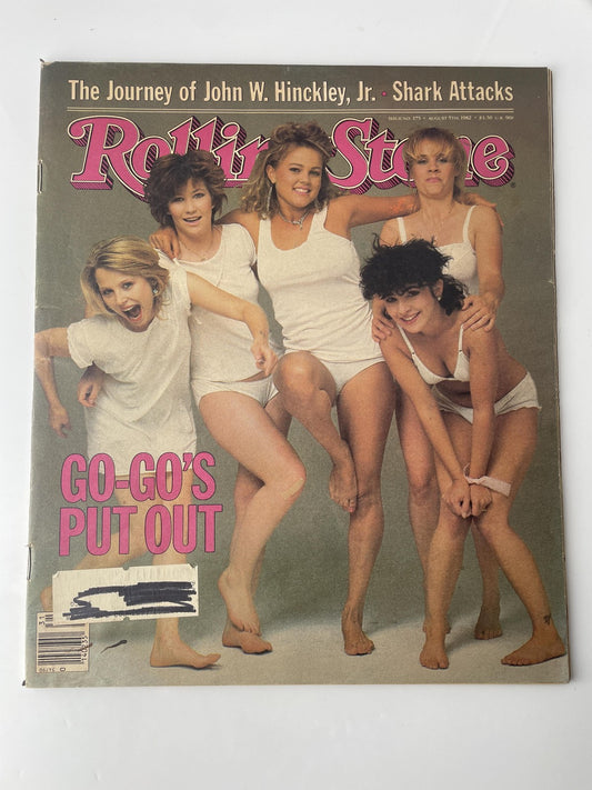 Vintage 1982 Rolling Stone Magazine Issue 375 August 5 Cover 'Go-Go's Put Out'