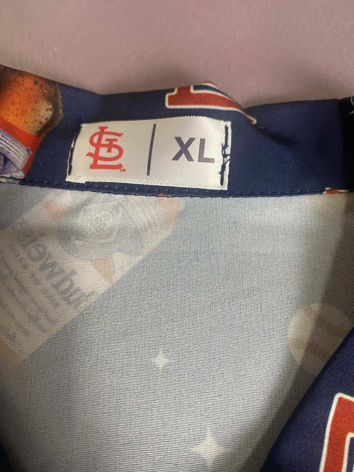 St. Louis Cardinals Shirt Mens XL Blue MLB Baseball Budweiser Button Front