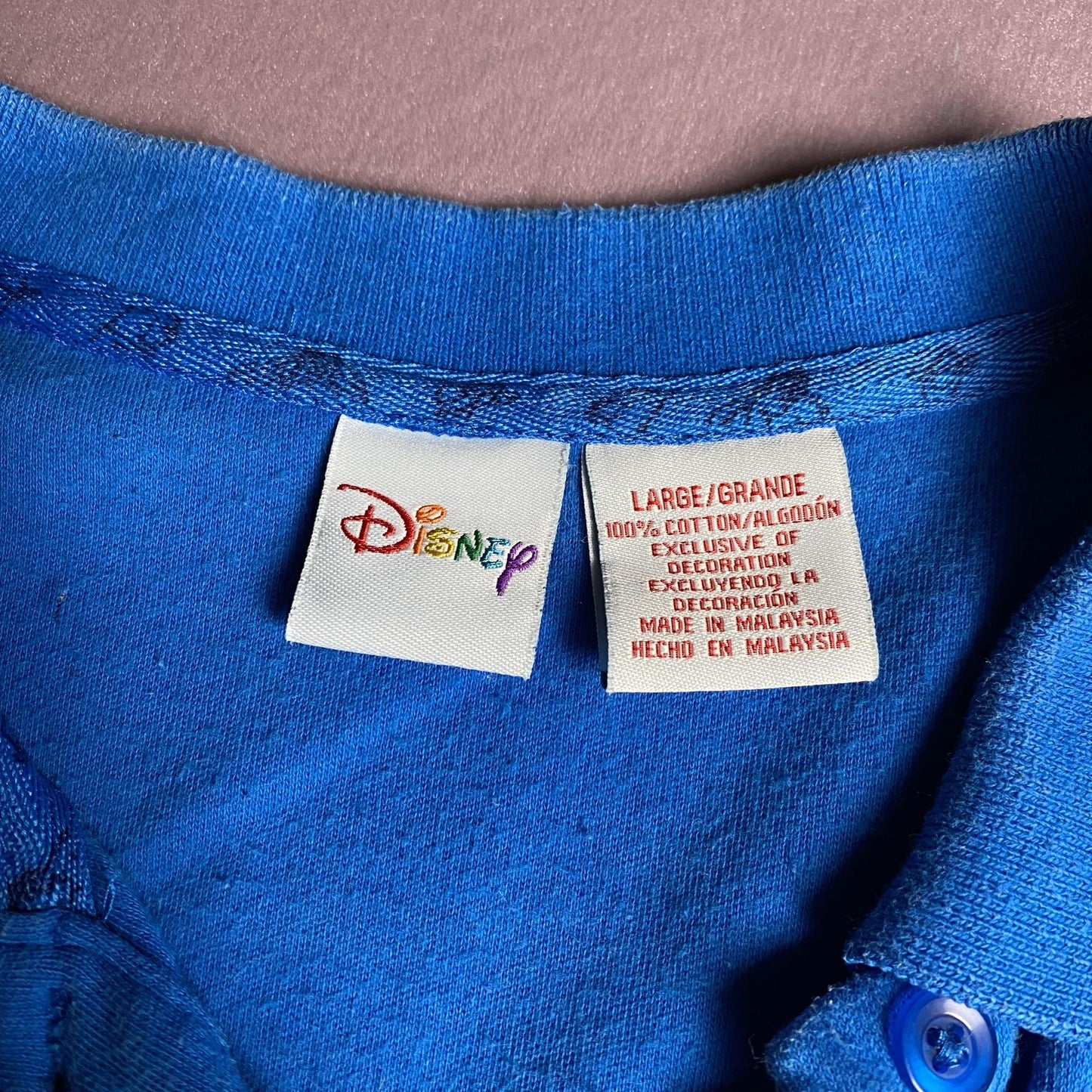 Disney Shirt Womens Large Blue Sleeveless Polo Eeyore Embroidered Winnie Pooh