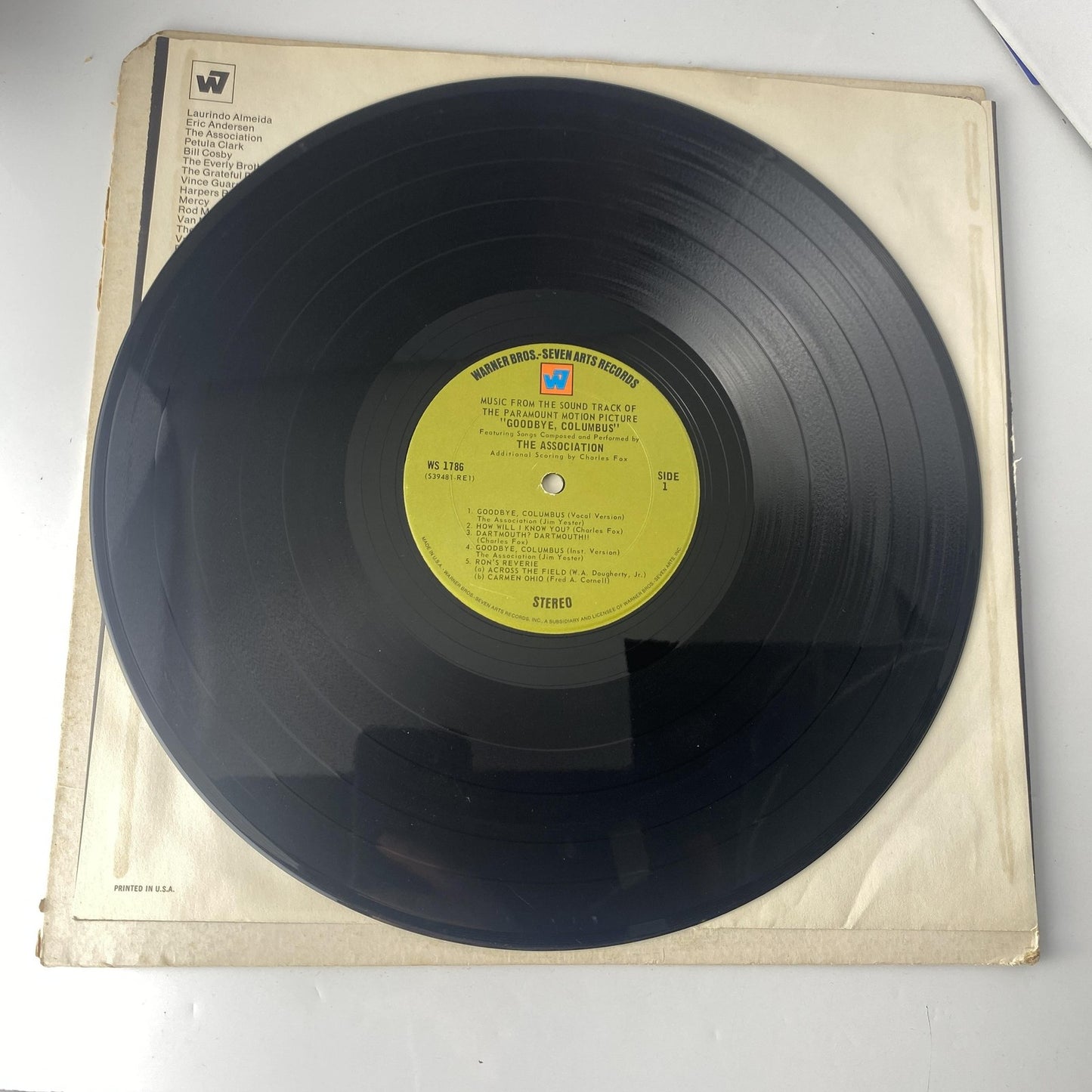 Vintage The Association Goodbye Columbus 12" Black Vinyl LP 1969 Warner OST Pop