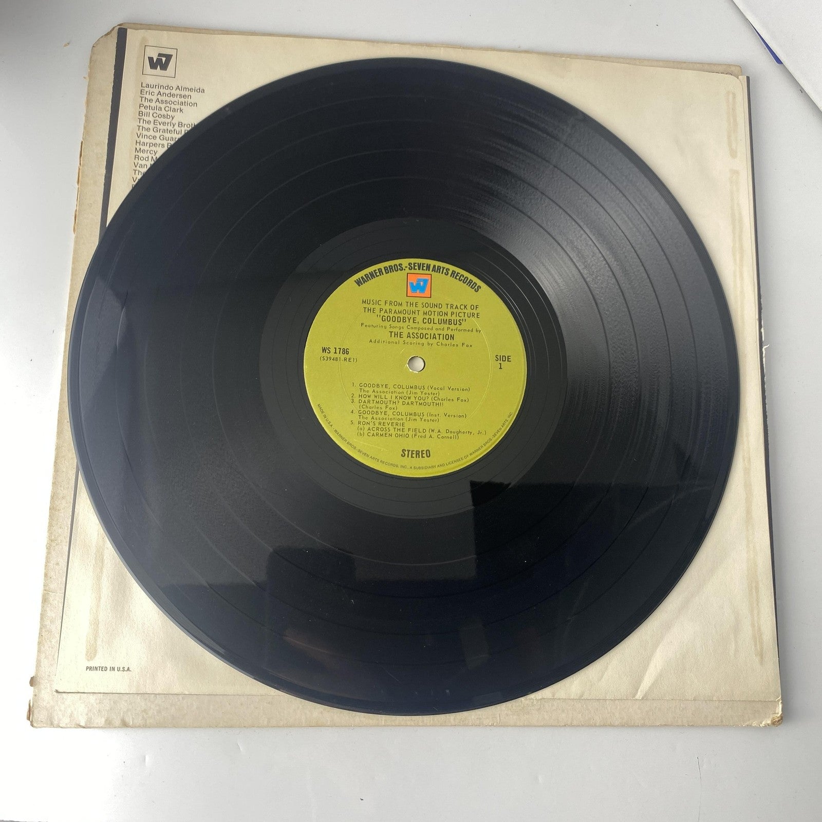 Vintage The Association Goodbye Columbus 12" Black Vinyl LP 1969 Warner OST Pop