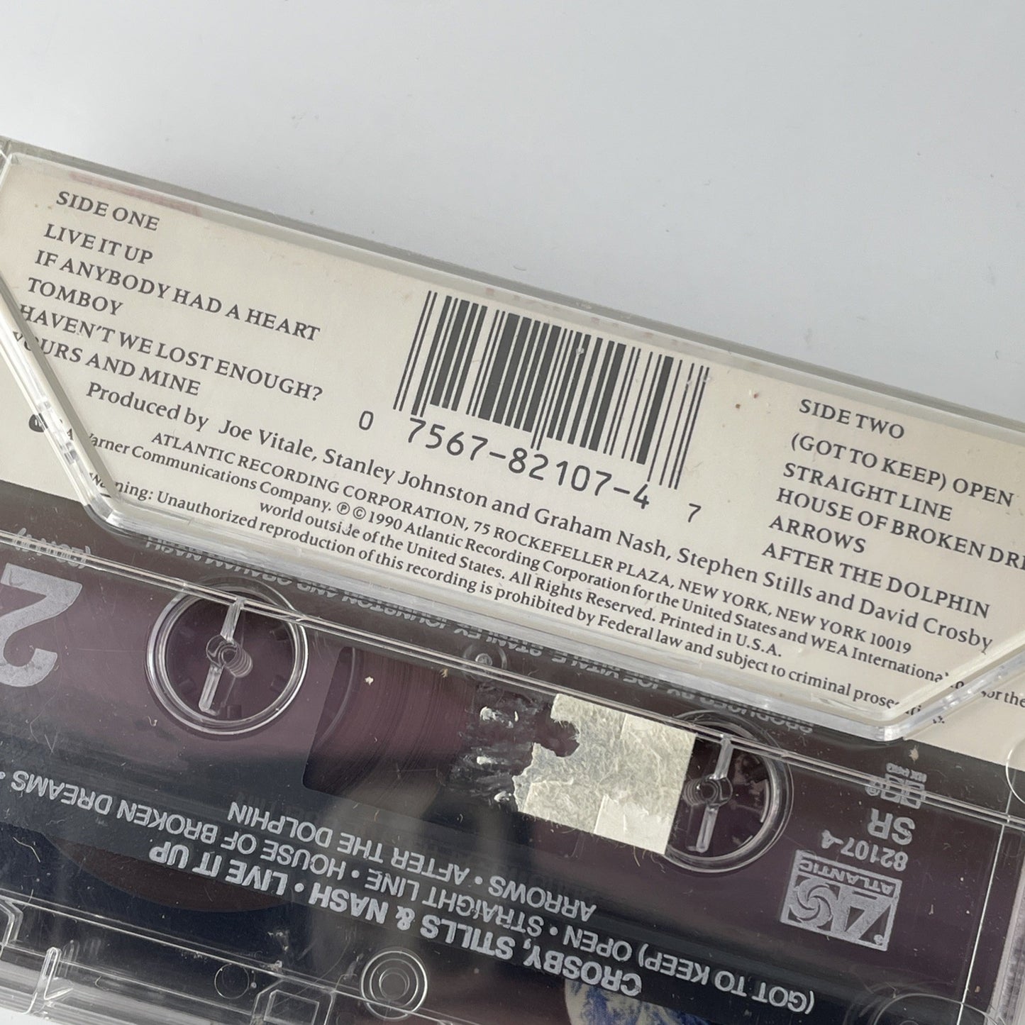 SEALED RARE OOP david Crosby stephen Stills graham Nash CASSETTE TAPE Live It Up
