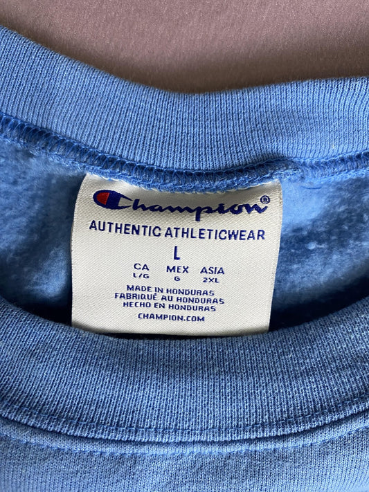 Marquette Mustangs Sweatshirt Mens Large Blue Champion Fleece Pullover Crewneck