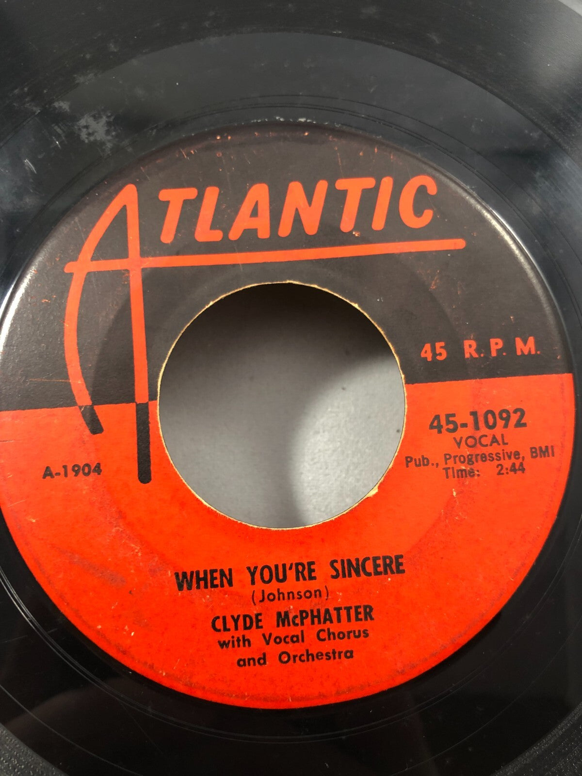 R&B 45 Clyde Mcphatter - Treasure Of Love / When You'Re Sincere On Atlantic G