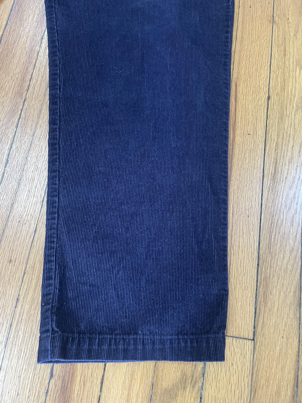Haggar Pants Mens 38x30 Navy Blue Corduroy Classic Fit Cotton Casual Trousers