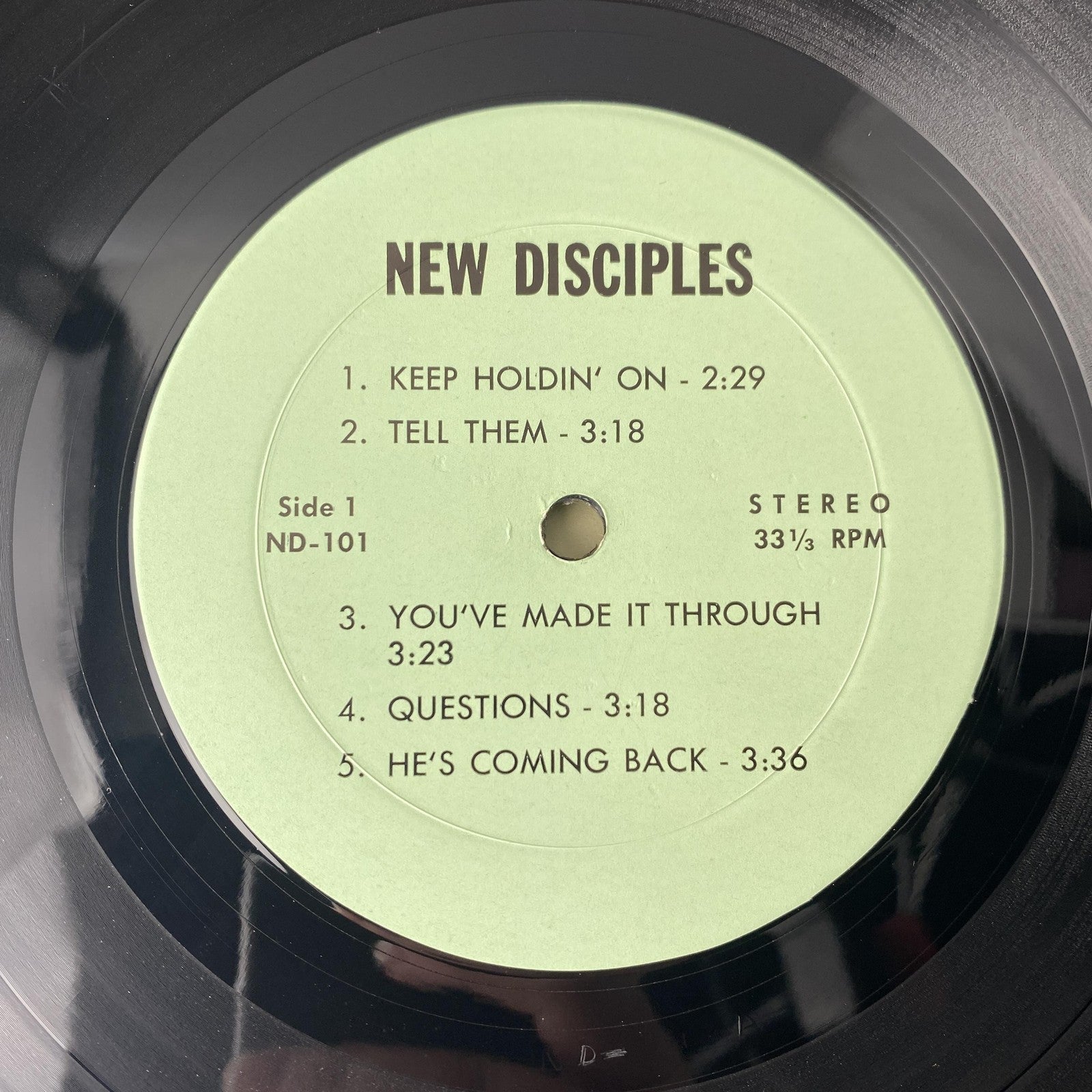 Vintage New Disciples Holding On 12" Black Vinyl LP Sound Christian Gospel