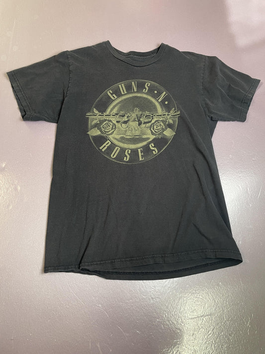 Guns N' Roses Shirt Mens Medium Black Graphic Band Rock Faded T-Shirt Tee