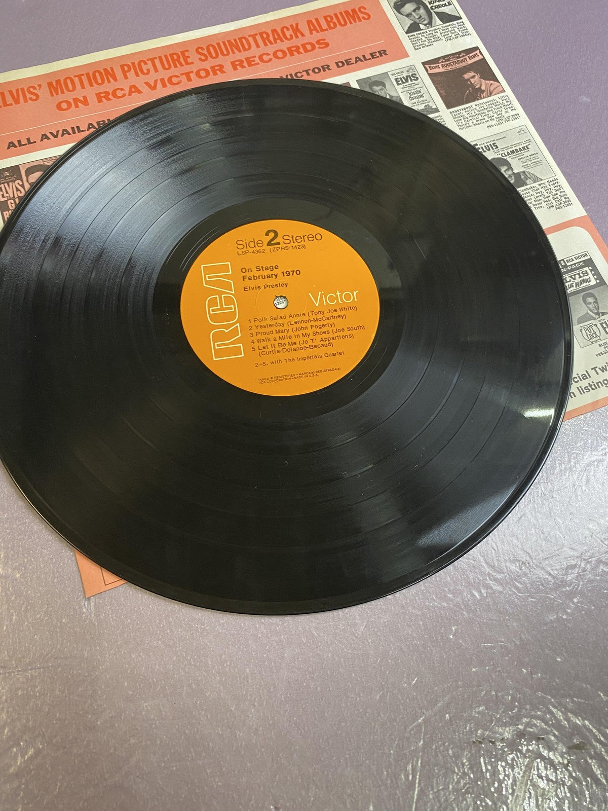 Vintage Elvis Presley On Stage February 1970 Vinyl 12" LP RCA Victor Rock