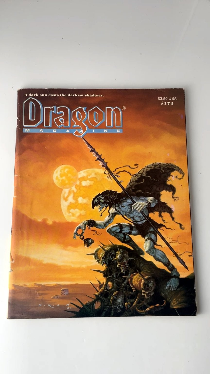 Dragon Magazine #173 TSR 1991 Dark Sun Illustrated RPG