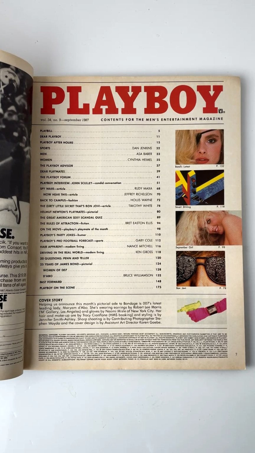 Playboy September 1987 The Women of 007 James Bond Illustrated