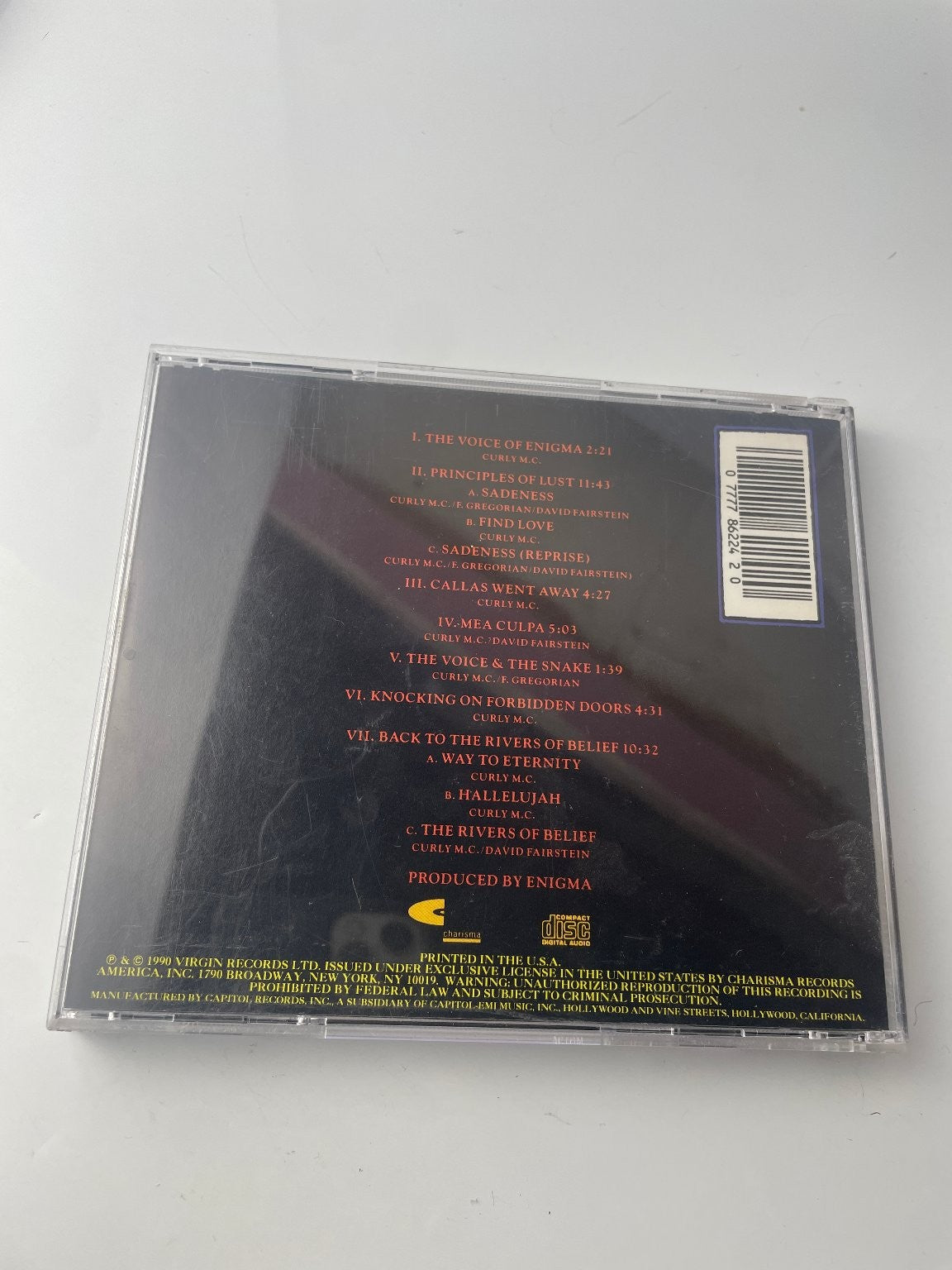 Enigma - MCMXC A.D. CD 1990 Debut Album New Age Charisma