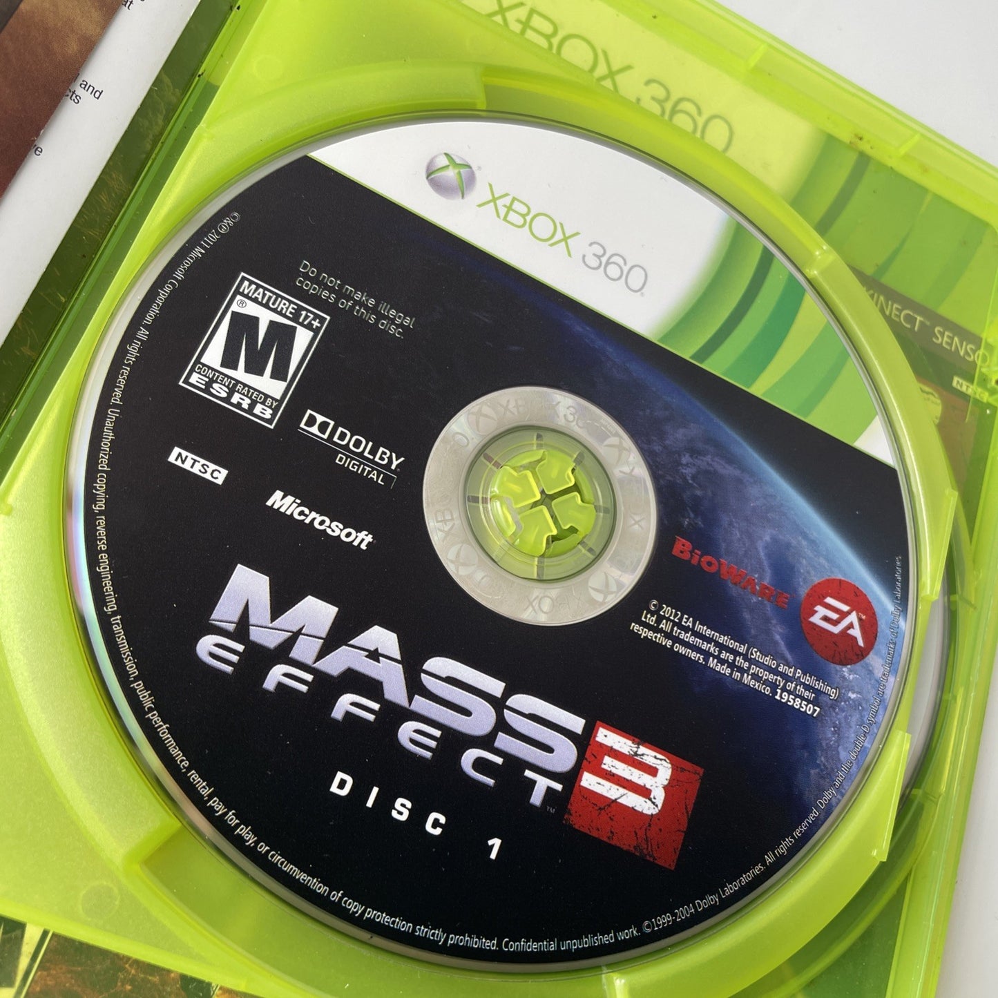 Mass Effect 3  Xbox 360 One Ser X  BACKWARD COMPATIBLE  video game  Tested CLEAN