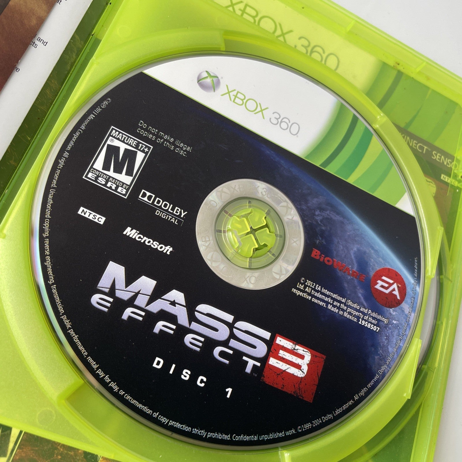 Mass Effect 3  Xbox 360 One Ser X  BACKWARD COMPATIBLE  video game  Tested CLEAN