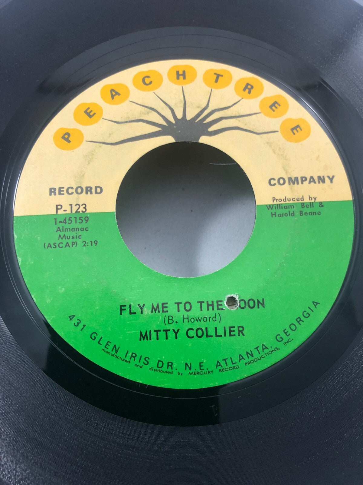 SOUL 45 RPM - MITTY COLLIER - PEACHTREE 123 - "FLY ME TO THE MOON" VG+