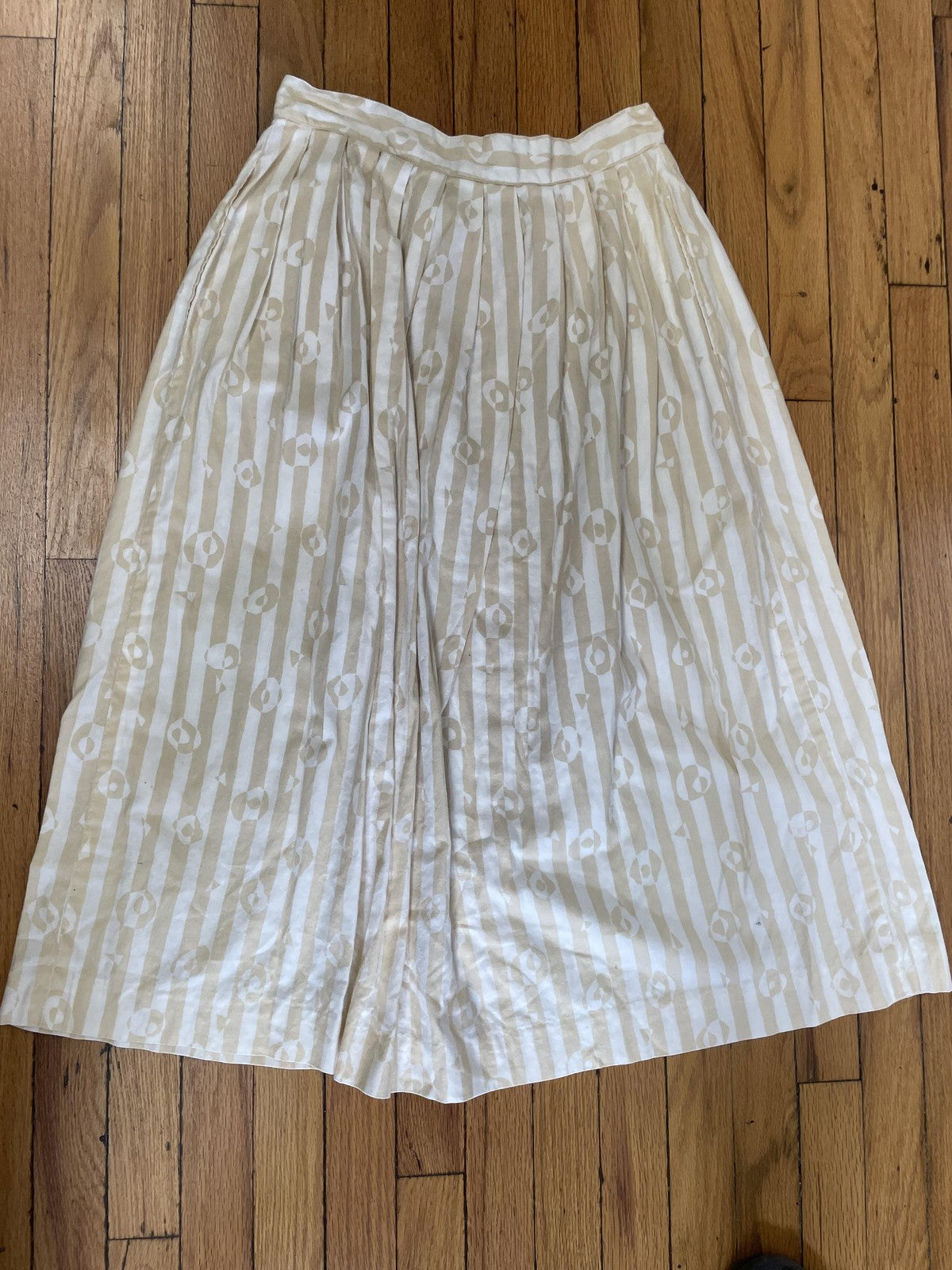 Vintage The Villager Skirt Womens 10 Striped Button Front Midi 80s