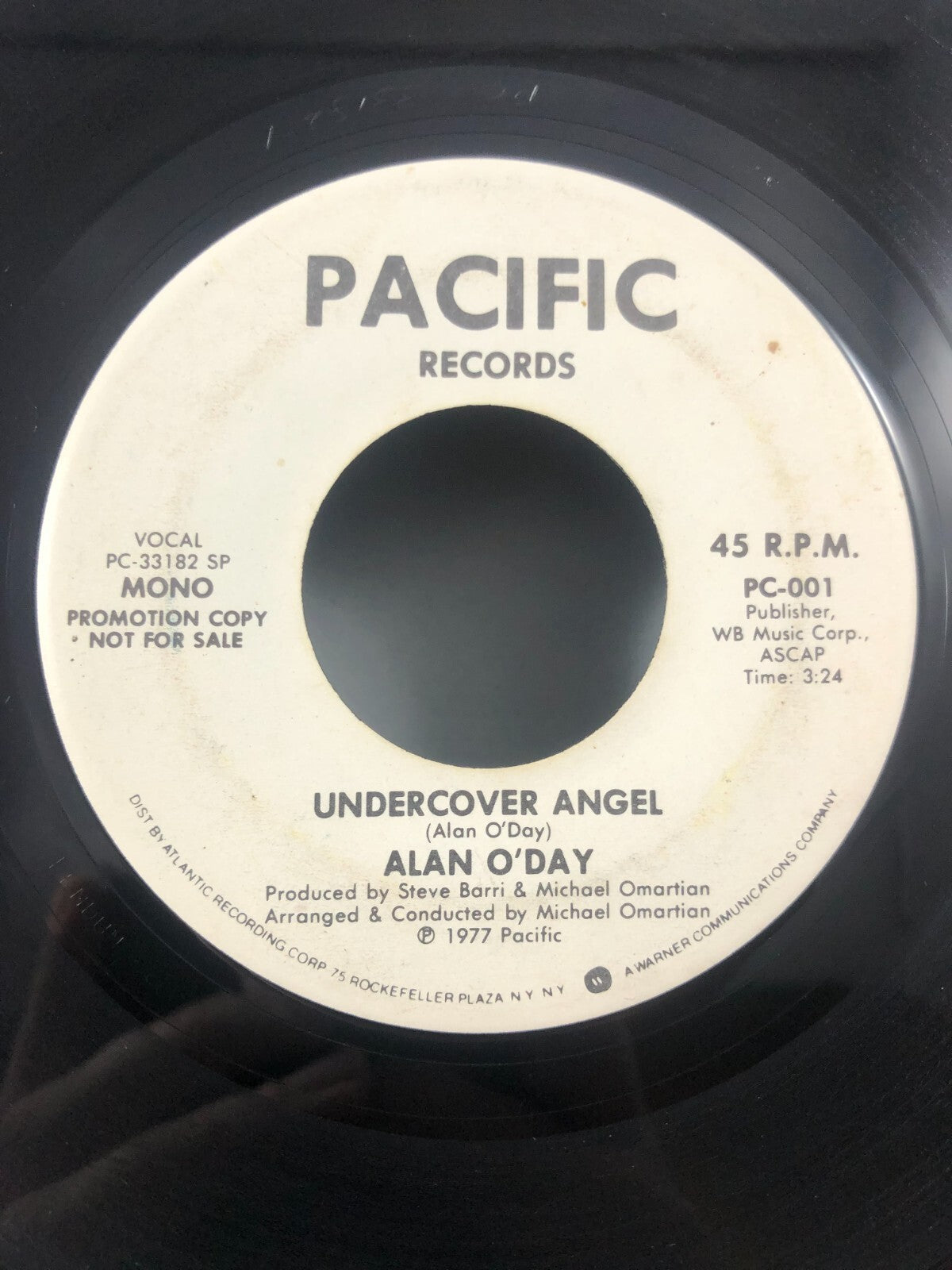 45 RECORD - ALAN O'DAY - UNDERCOVER ANGEL VG+ see pics