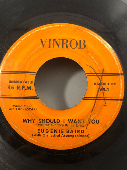 EUGENIE BAIRD 45 Be Good To Yourself  / Why Should I Want You VINROB POP G