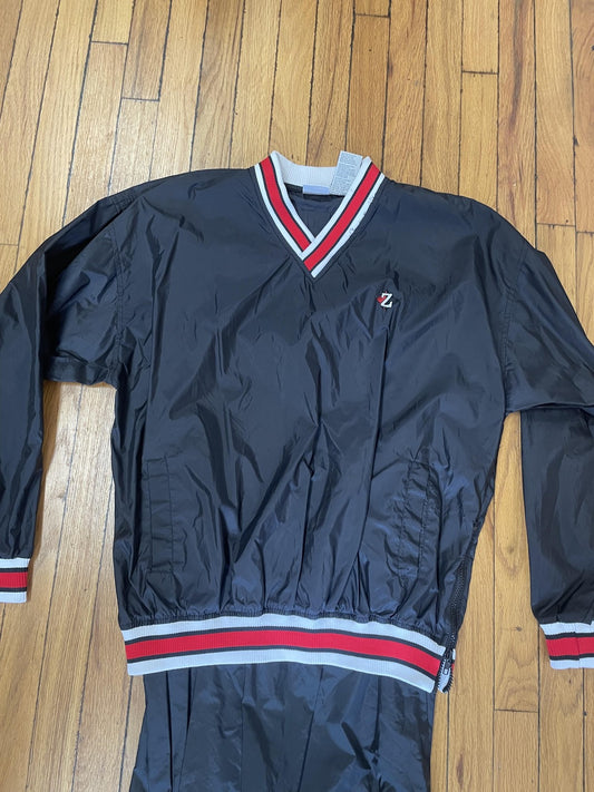 Vintage Jerzees Pullover Tracksuit Mens Medium Nylon Windbreaker Athletic 90s