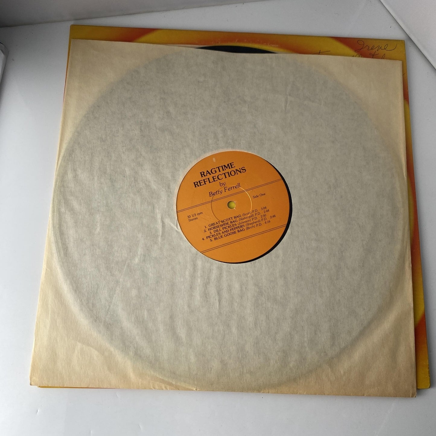 Vintage Betty Ferrell Ragtime Reflections 12" Black Vinyl LP Ragtime Jazz Piano