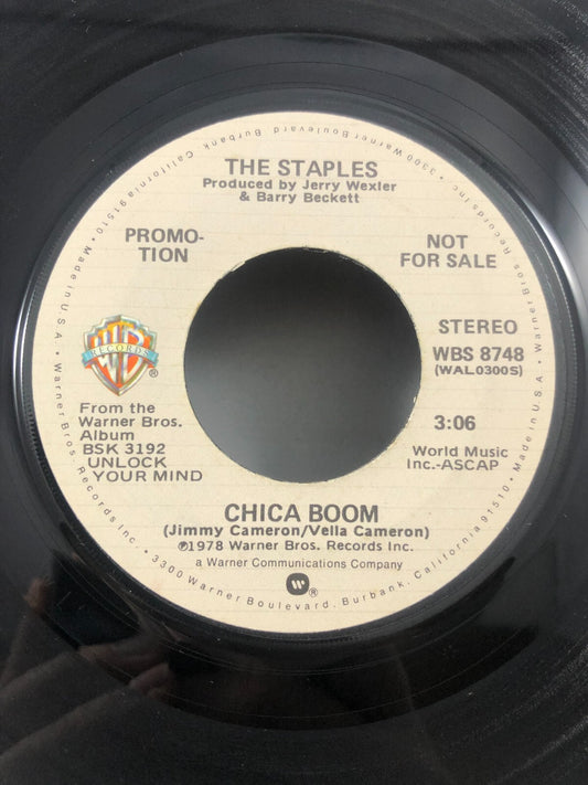 Soul Promo 45 The Staples - Chica Boom / Chica Boom On Warner Bros. VG+