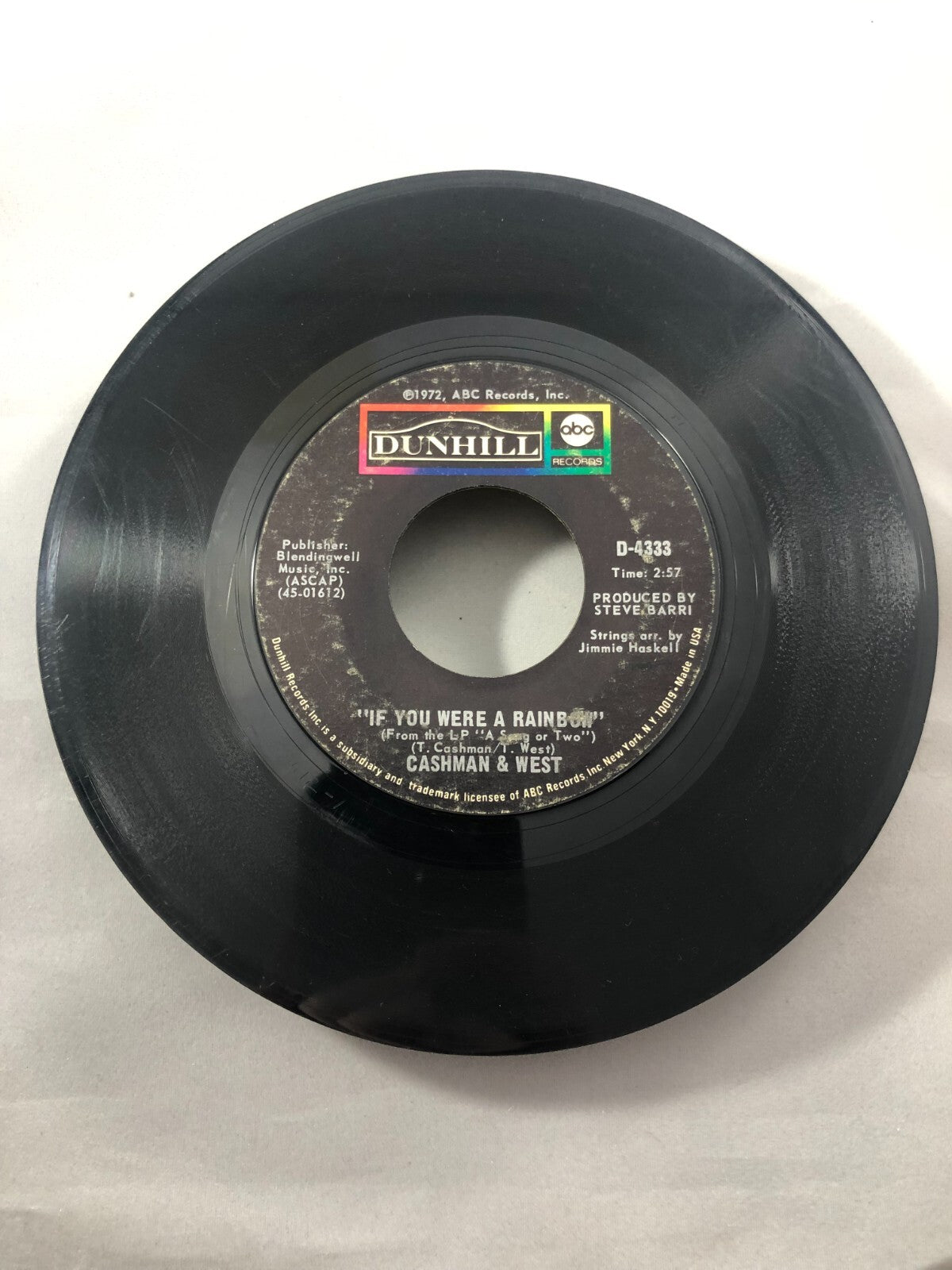 CASHMAN and  WEST - if you were a rainbow/ songman ABC DUNHILL VG F124A