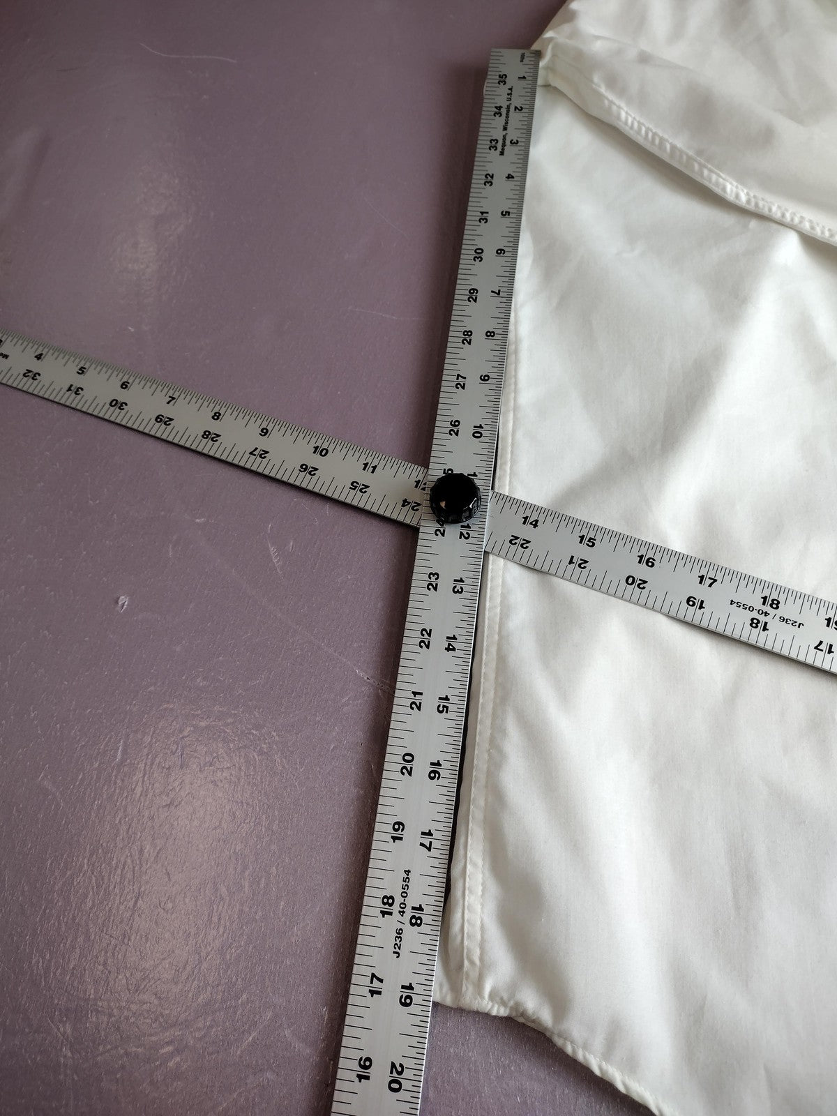 Sears Roebuck Shirt Mens 17 36/37 Tall White Button Front Long Sleeve Dress