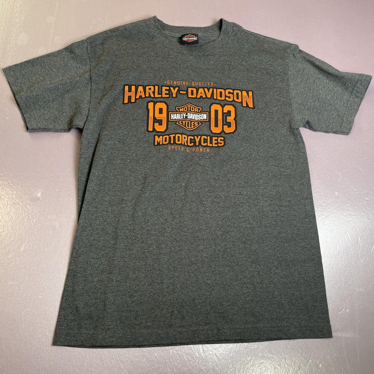 Harley-Davidson Shirt Mens Medium Gray Red River Wichita Falls Motorcycle Tee