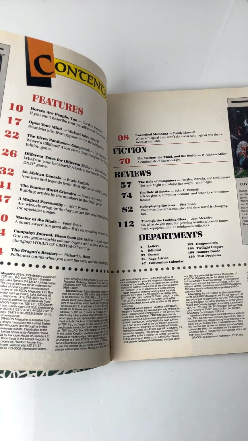 Dragon Magazine #191 TSR 1993 Fantasy RPG Illustrated Issue