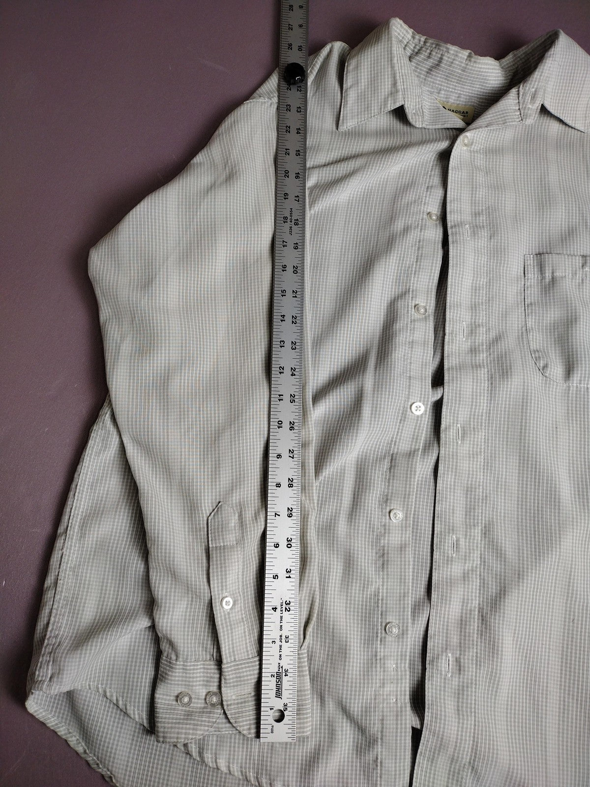 Radar Shirt Mens Large Gray Green Check Button Down Long Sleeve Casual Dress