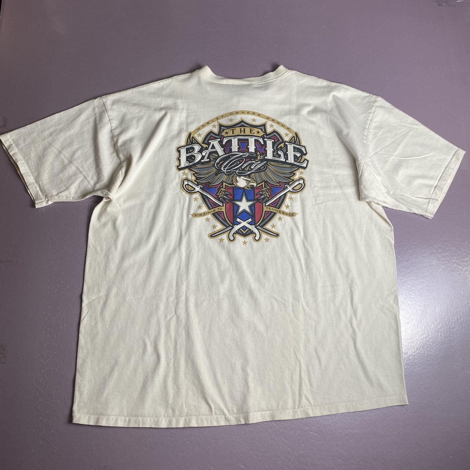 Harley Owners Group Shirt Mens 3XL Battle Cry Virginia Tennessee Eagle Biker