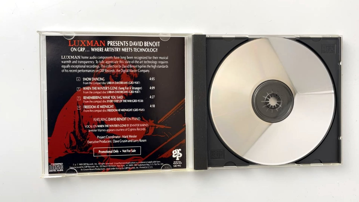David Benoit - Luxman Presents CD 1989 Promo Jazz GRP Records