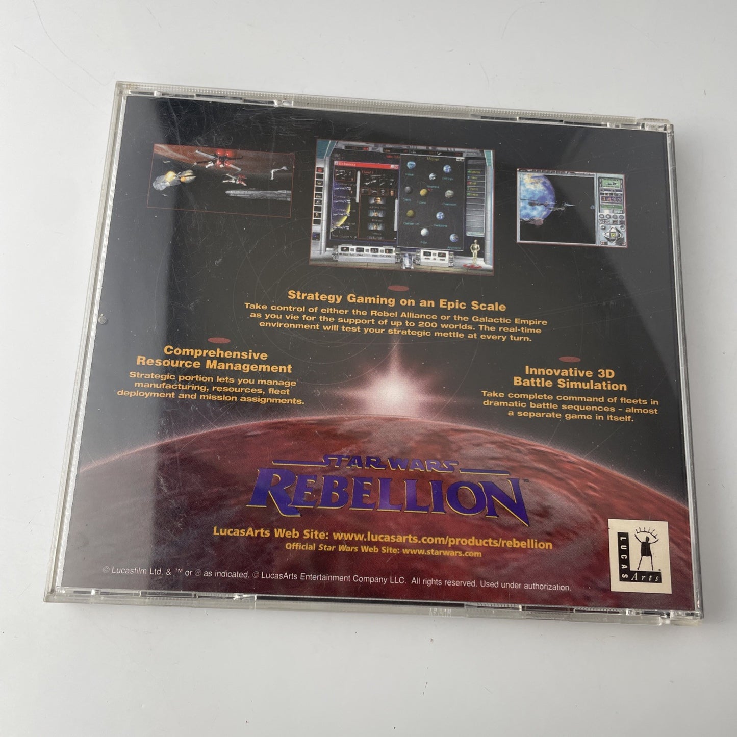 Star Wars: Rebellion LucasArts PC Game 1998 Windows 95 Tested & Working