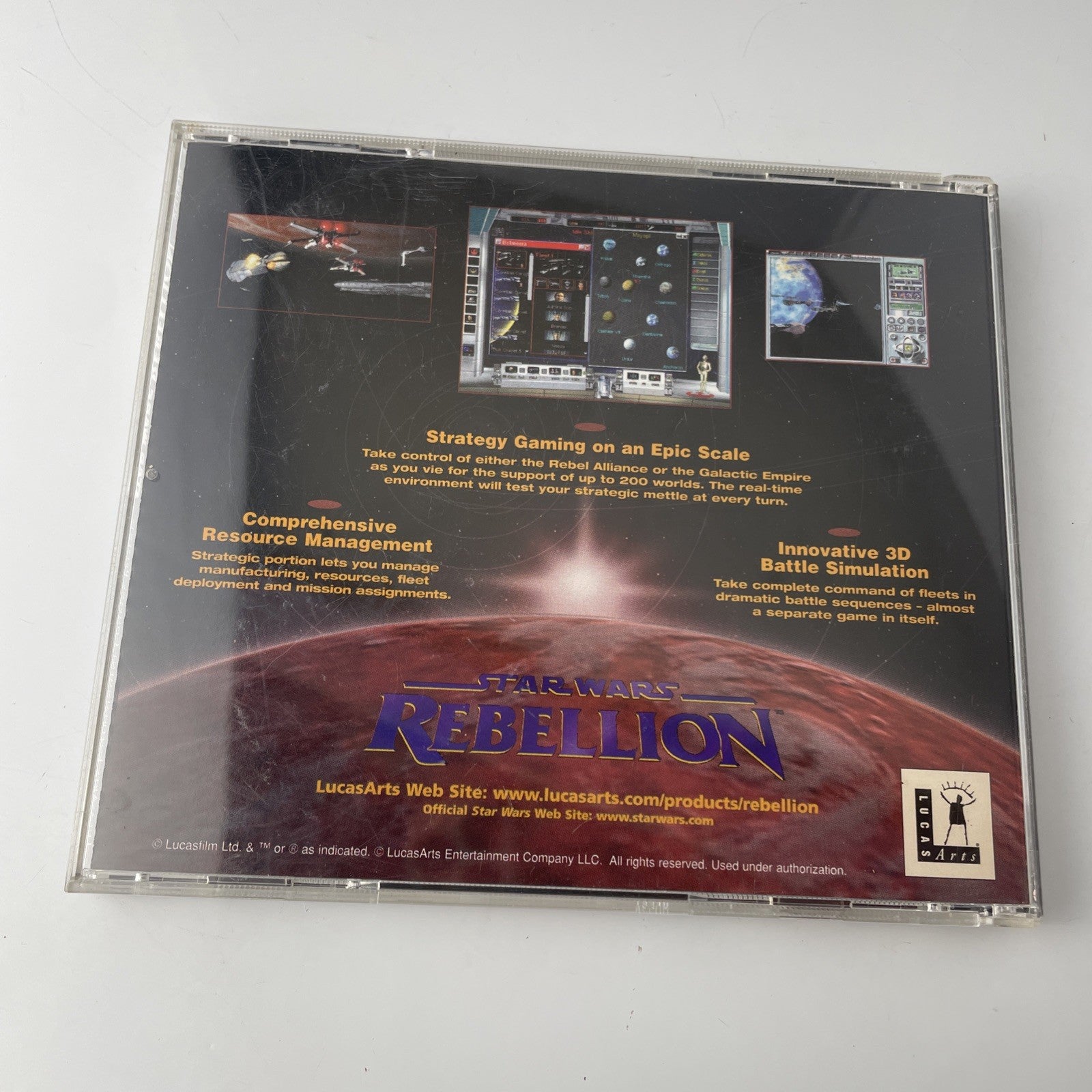 Star Wars: Rebellion LucasArts PC Game 1998 Windows 95 Tested & Working