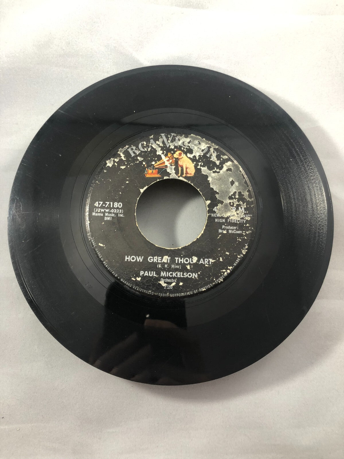 PAUL MICKELSON How Great Thou Art Christian 1957 45rpm 7" VINYL RCA EPA1-1517