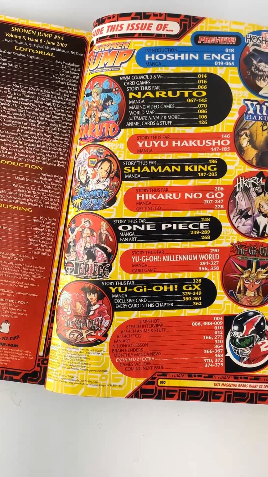 Shonen Jump June 2007 Volume 5 Issue 6 Illustrated Anime Manga WITH CARD