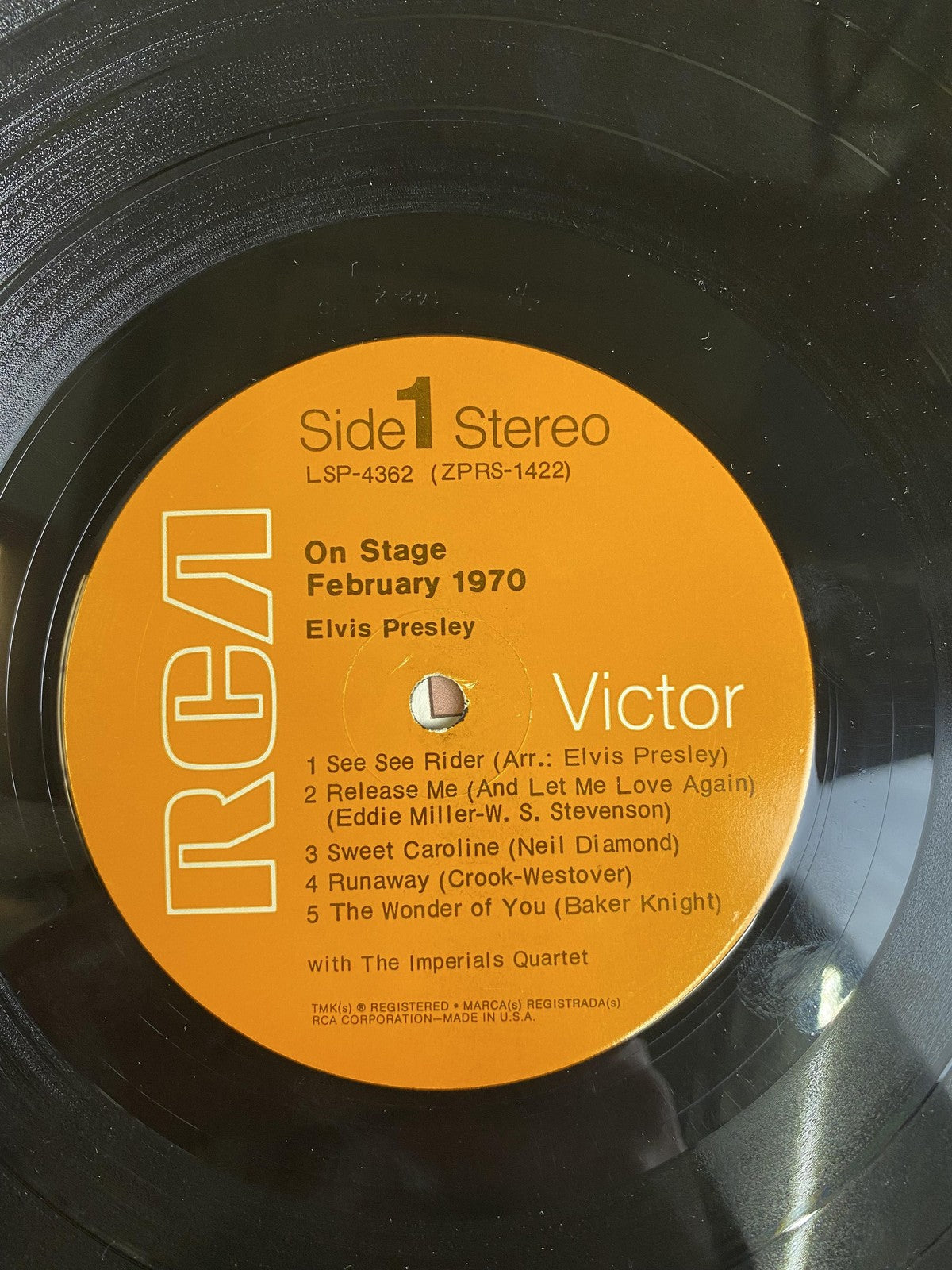 Vintage Elvis Presley On Stage February 1970 Vinyl 12" LP RCA Victor Rock