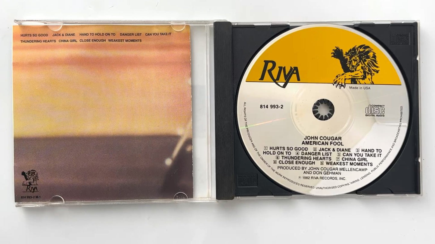 John Cougar - American Fool CD 1982 Riva Rock Pop Hits Label