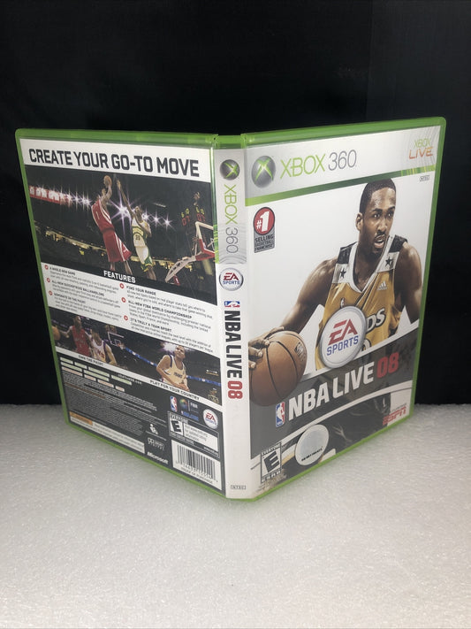 NBA Live 09 (Microsoft Xbox 360, 2008) Basketball Game Complete CIB good