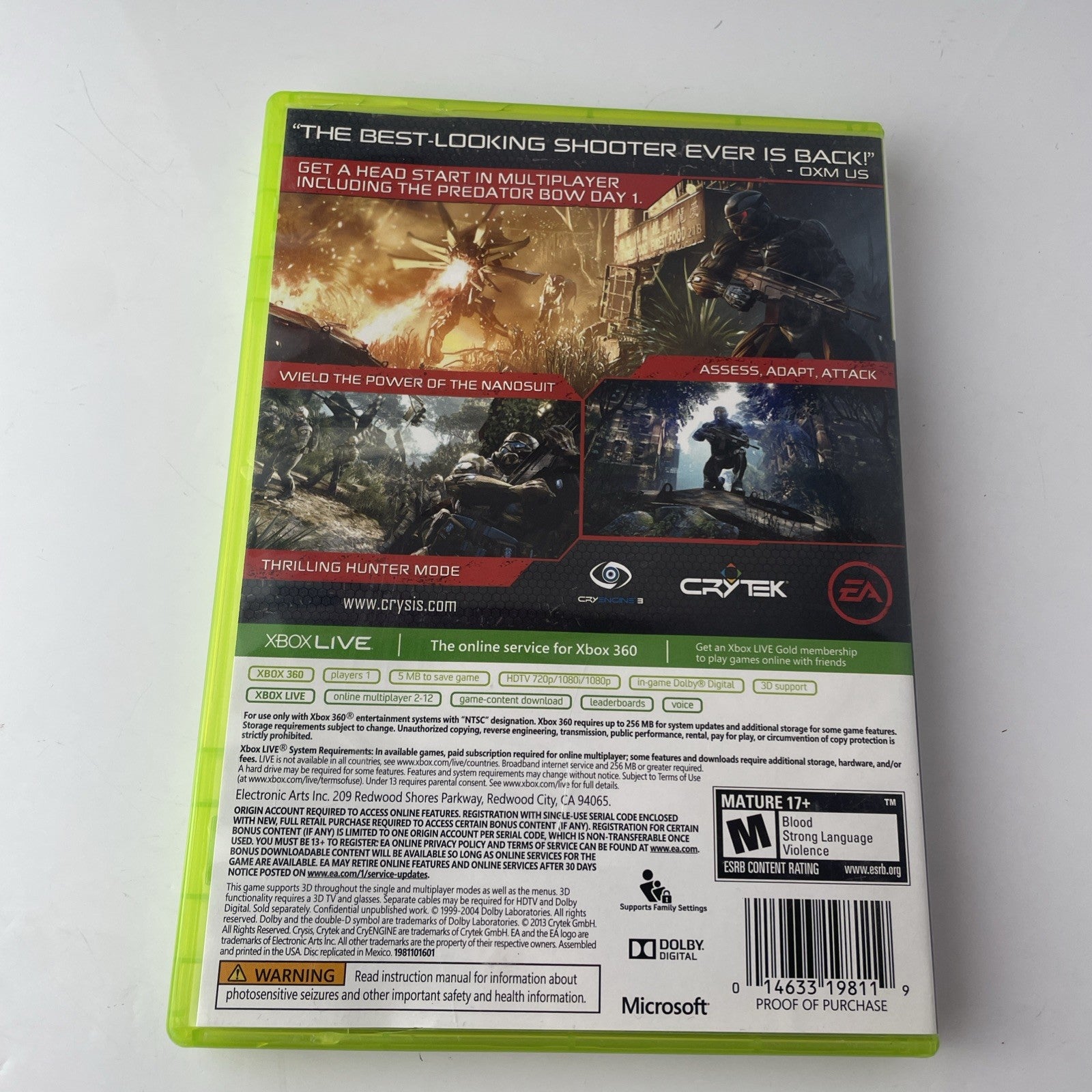 Crysis 3 - Hunter Edition Xbox 360 - Complete CIB