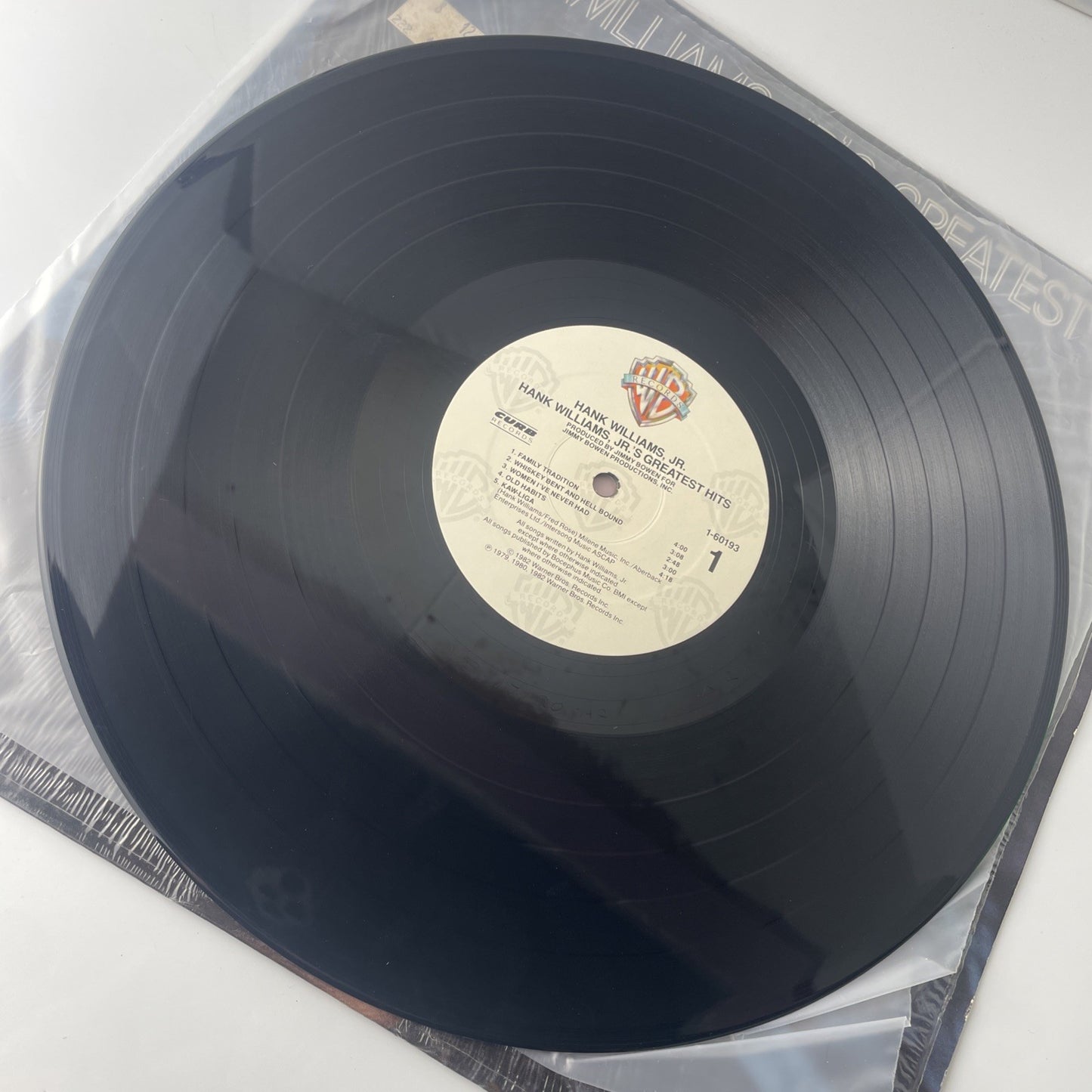 Hank Williams Jrs Greatest Hits VG+ Stereo Lp Curb/Warner Brothers 1982