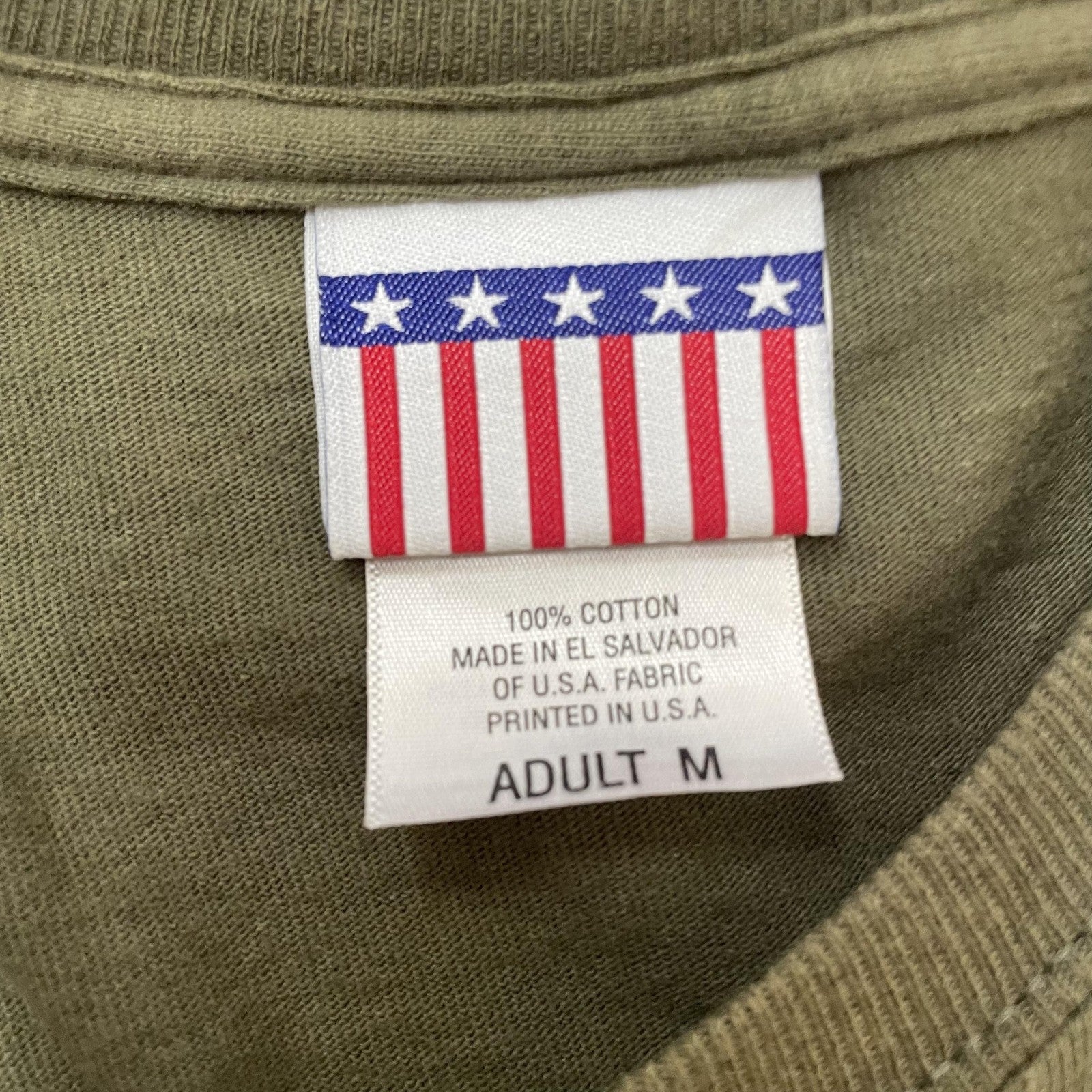 USA Shirt Mens Medium Olive Green Military Sleeveless Muscle Tank Tee Patriotic