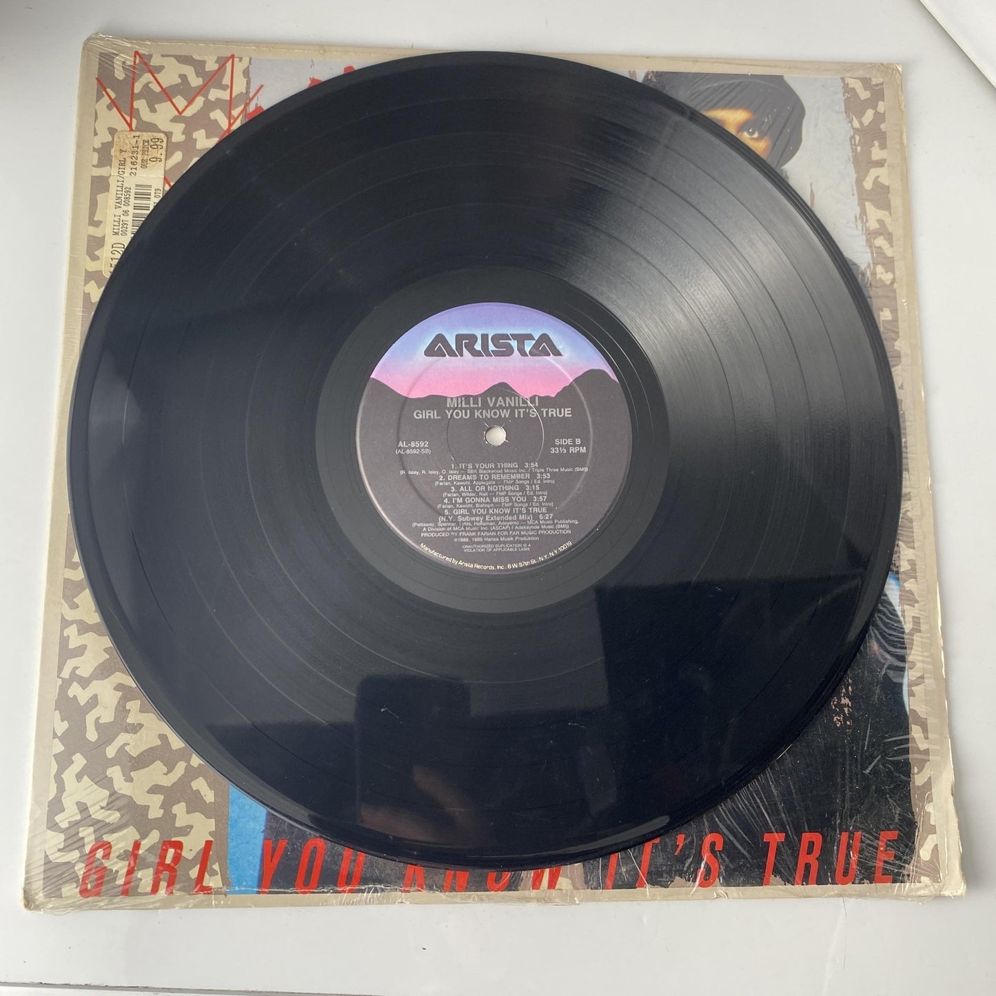 Vintage Milli Vanilli Girl You Know It's True 12" Vinyl LP 1989 Arista Pop Dance